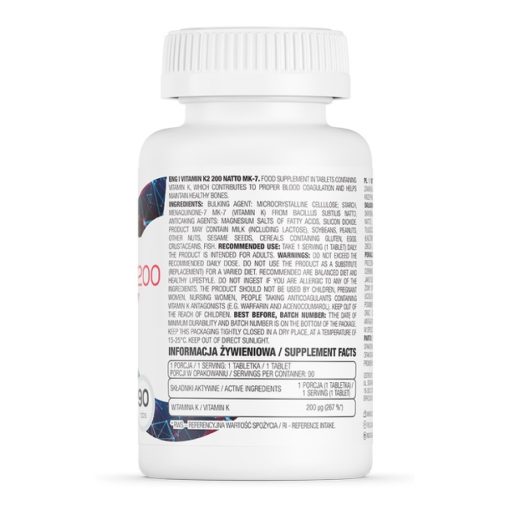 K2 200mcg Natto MK-7 - 90db tabletta - Ostrovit
