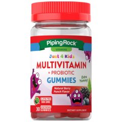   Gyermek Multivitamin + Probiotikum gumicukor (természetes bogyós gyümölcs), 30 Vegetariánus gumibogyó