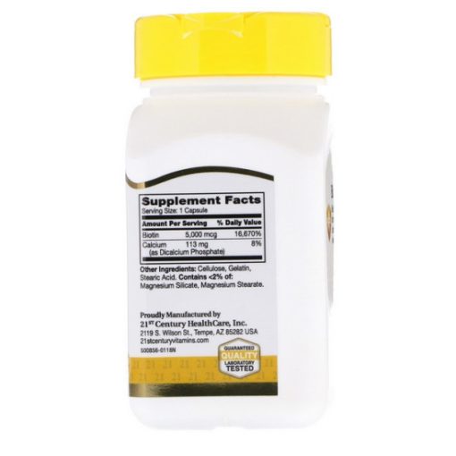 Biotin 5000 mcg MAXIMÁLIS ERŐ - 110db tabletta - 21st. Century