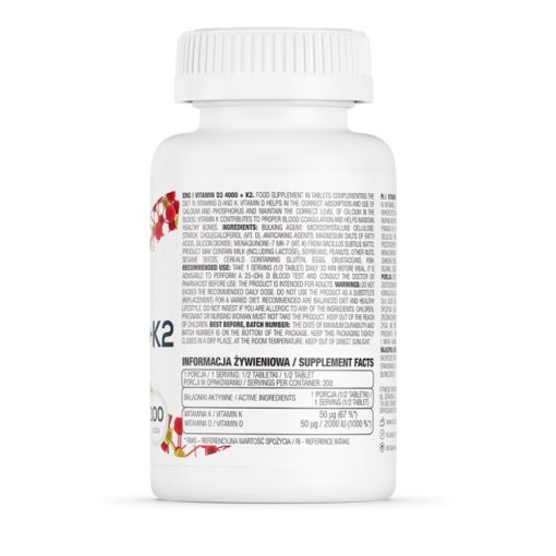 D3-4000IU és K2 MK-7 100mcg - 100db tabletta - Ostrovit